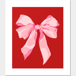 Coquette Pink Bow Posters and Art